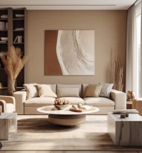 Salon avec des meubles confortables